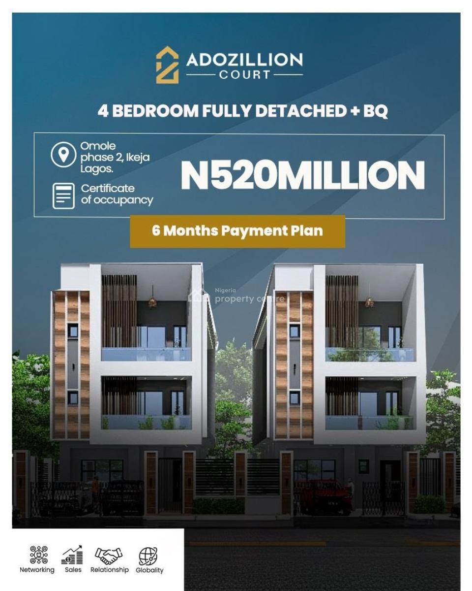4 Bedroom Detached Duplex, Adozillion Court, Omole Phase 2, Ikeja, Lagos, Detached Duplex for Sale