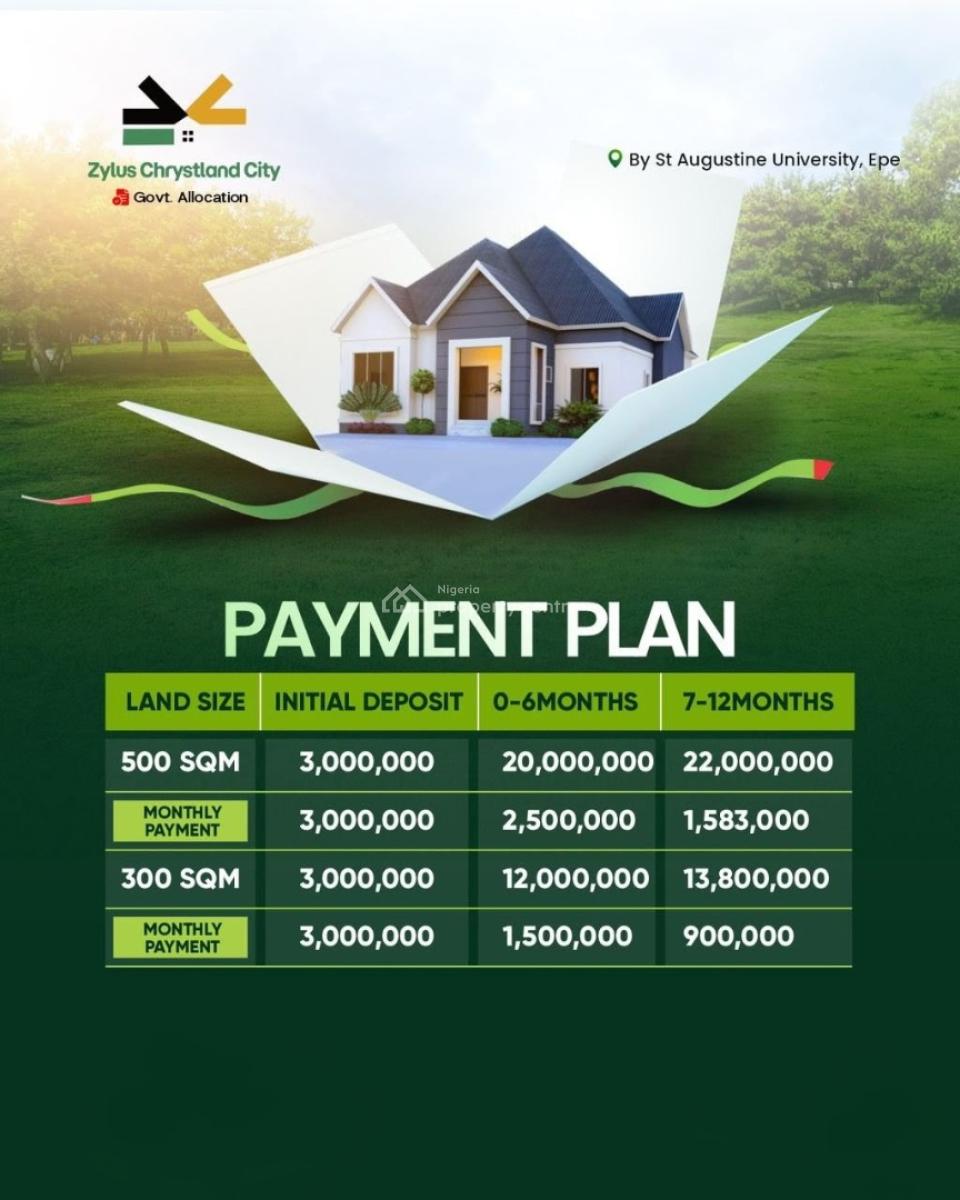 Affordable Land Plots in a Fast-growing Estate Near a University, Zylus Chrystland City, Epe, Lagos, Residential Land for Sale