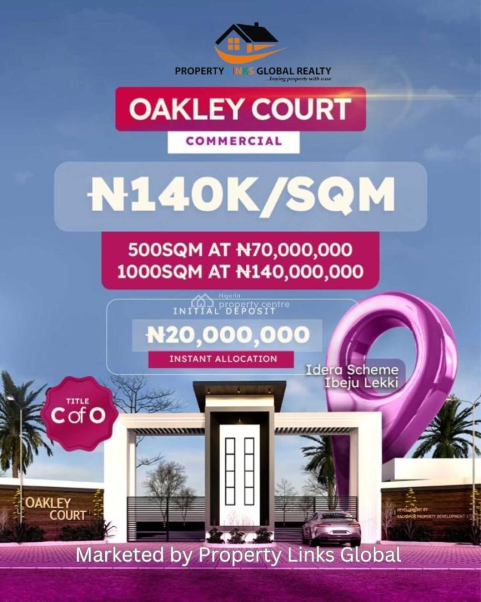 Luxury Buy and Build Land with C of O in a Strategic Location, Oakley Court Idera Scheme Close to Pan Atlantic University, Ibeju Lekki, Lagos, Residential Land for Sale