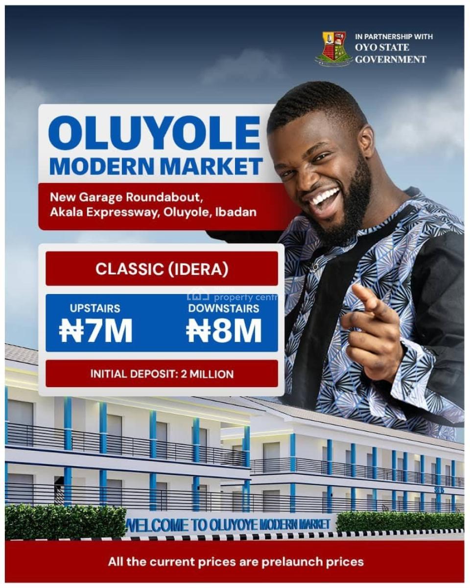 Shops in a Modern Commercial Market, Oluyole Modern Market / New Garage Roundabout, Akala Expressway, Oluyole, Oyo, Shop for Sale