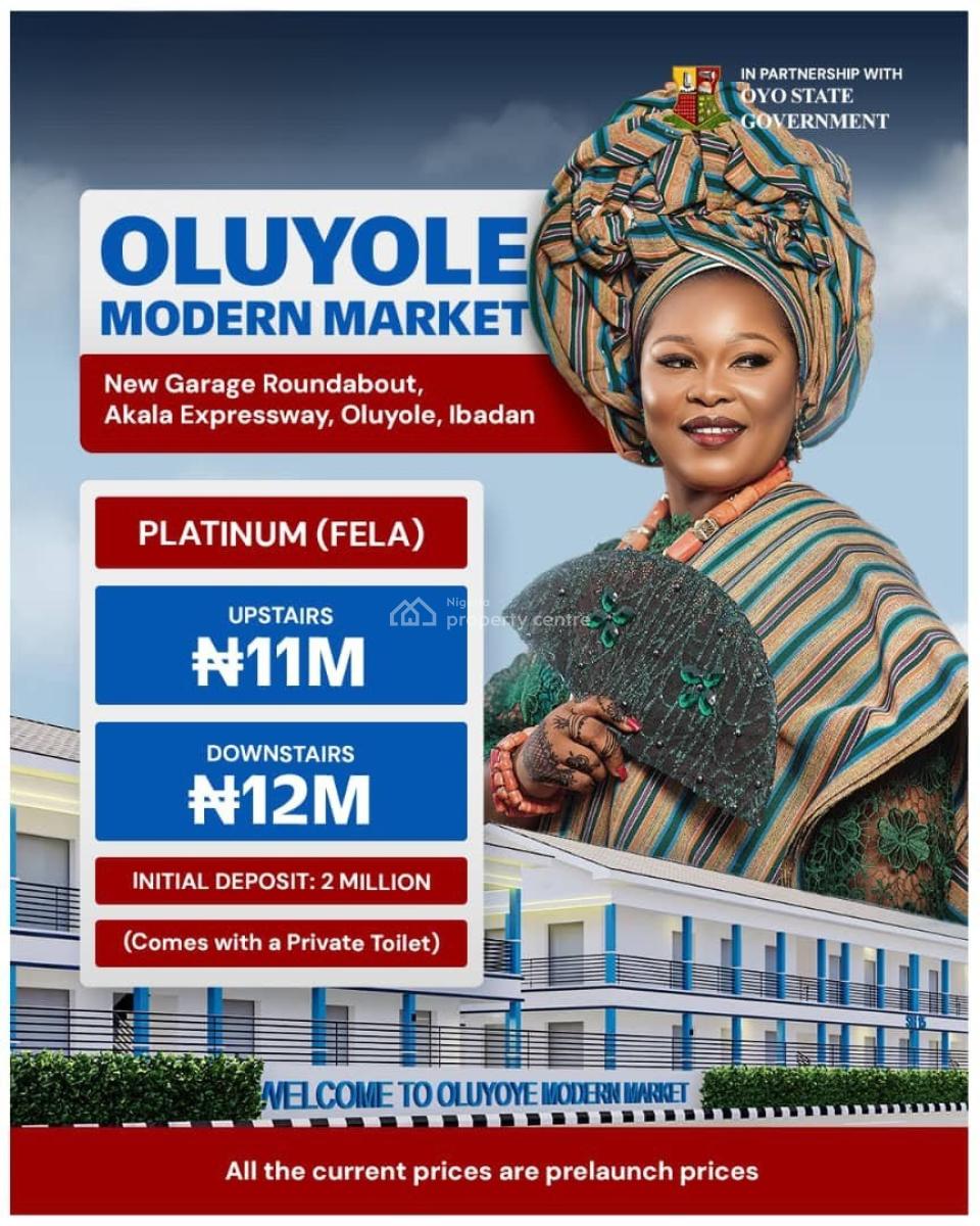 Shops in a Modern Commercial Market, Oluyole Modern Market / New Garage Roundabout, Akala Expressway, Oluyole, Oyo, Shop for Sale