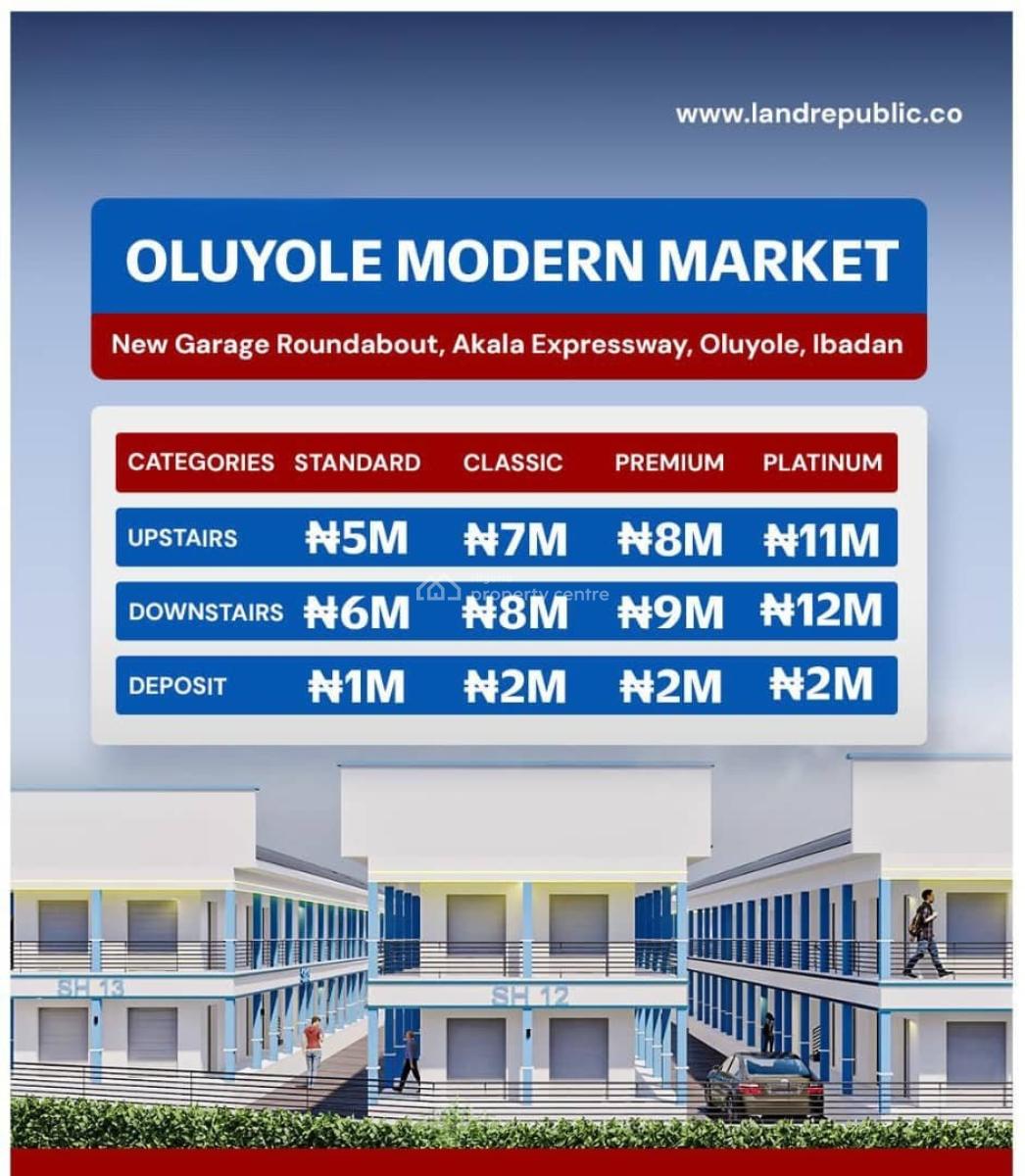 Shops in a Modern Commercial Market, Oluyole Modern Market / New Garage Roundabout, Akala Expressway, Oluyole, Oyo, Shop for Sale