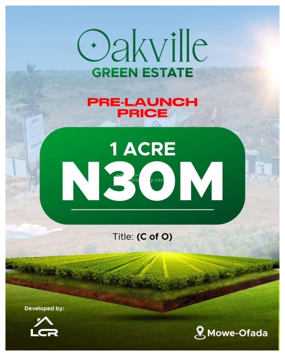 Buy and Build Land with C.of.o, Oak Ville, Mowe Ofada, Ogun, Residential Land for Sale