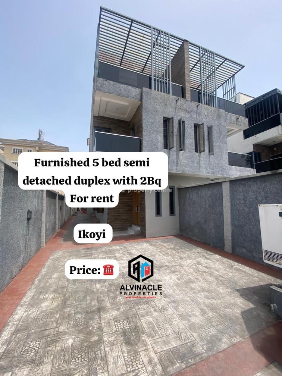 Furnished 5 Bed Duplex with 2bq, Parkview, Ikoyi, Lagos, Semi-detached Duplex for Rent