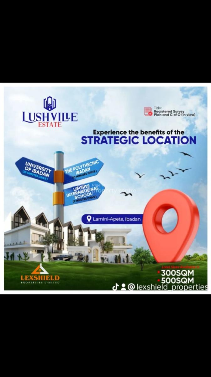 Prime Land with Perimeter Fencing and Gate House, Lushville Estate Lamini Apete Close to Ibadan Poly, Ibadan, Oyo, Mixed-use Land for Sale