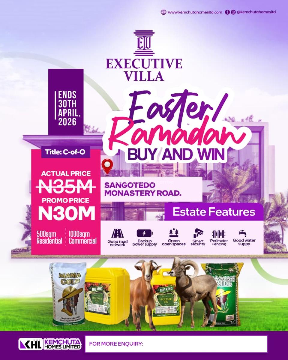 Luxury C of O Land in a Strategic Location, Executive Villa Monastery Road Behind Shoprite Novare Mall, Sangotedo, Ajah, Lagos, Residential Land for Sale