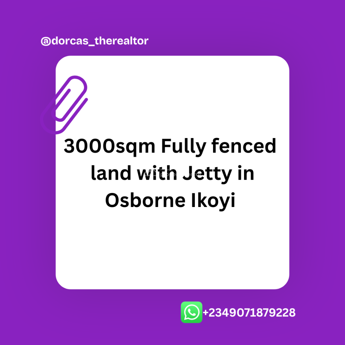 3000sqm Fully Fenced Land with Jetty, Osborne, Ikoyi, Lagos, Land for Sale