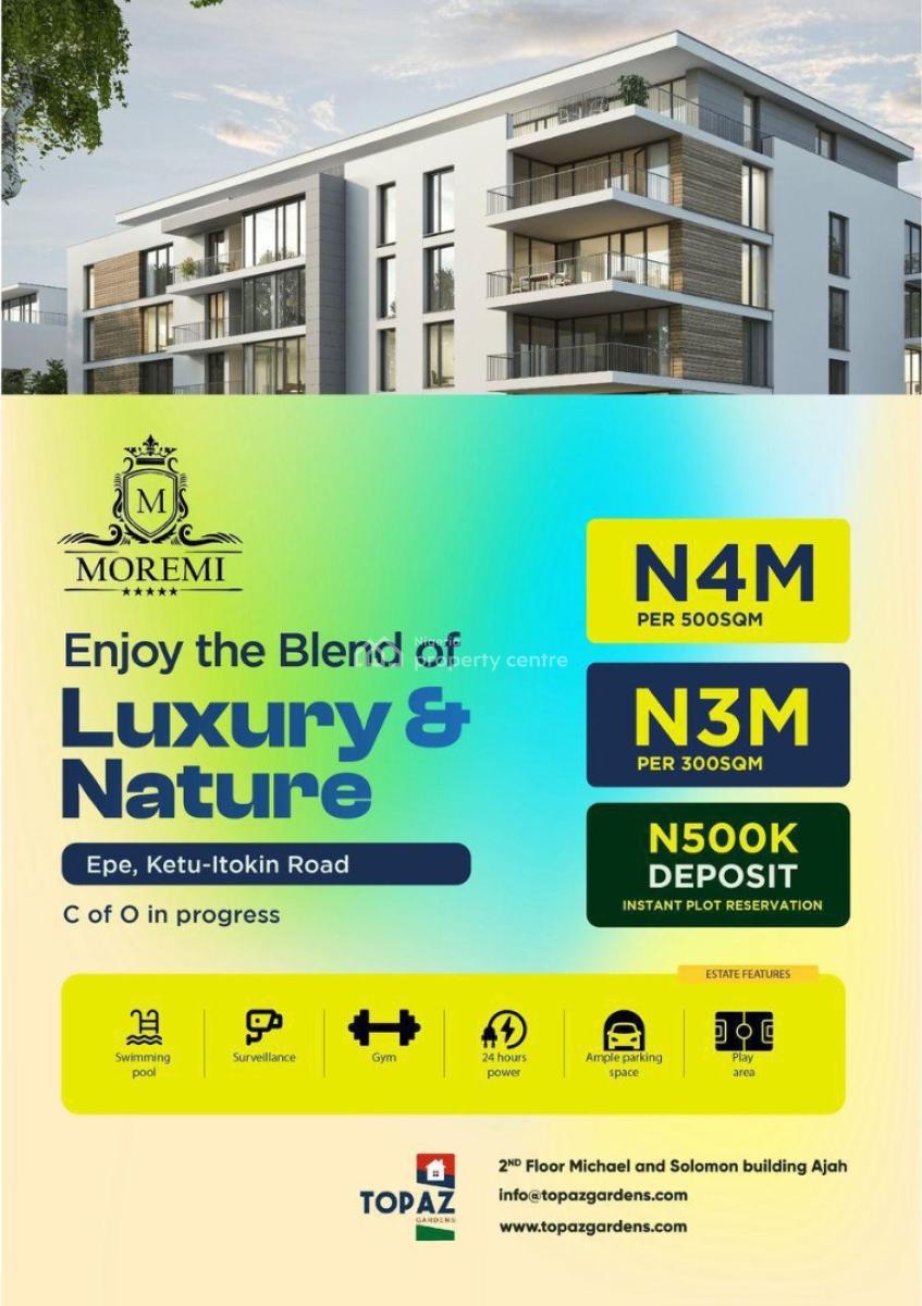 Prime Land with Perimeter Fencing & Gate House Facing Express, Moremi Estate Itokin ,lagos Food Security & Logistics Hub Axis, Epe, Lagos, Residential Land for Sale