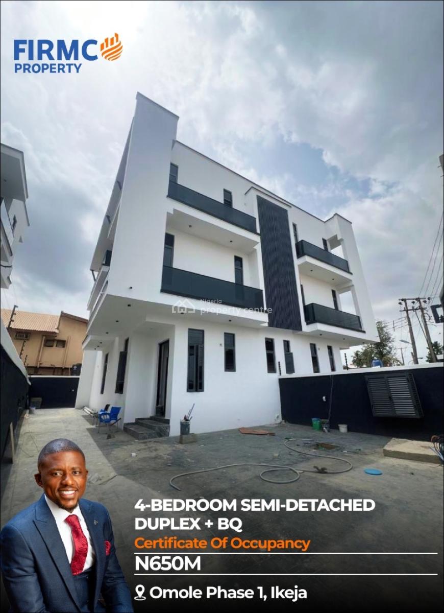 Exquisite 4 Bedroom Semi-detached Duplex + Bq with Modern Facilities, Omole Phase 1, Ikeja, Lagos, Semi-detached Duplex for Sale