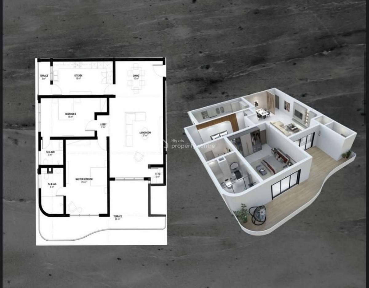 Exquisite 2 Bedroom Bugatti Flat, Foreshore Estate, Lekki Phase 1, Lekki, Lagos, Flat / Apartment for Sale