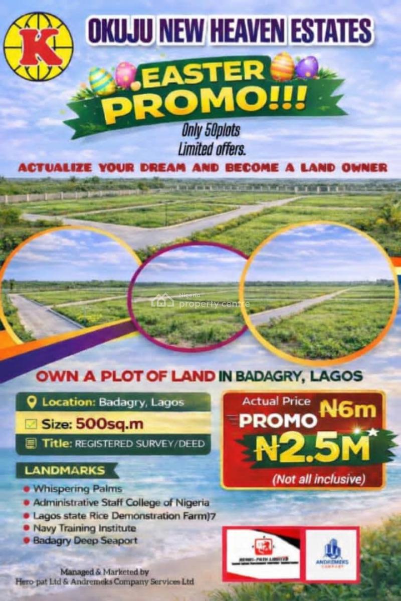 Govt Approved Fenced Estate Strategically Facing Road, Okuji Badagary, Badagry, Lagos, Mixed-use Land for Sale