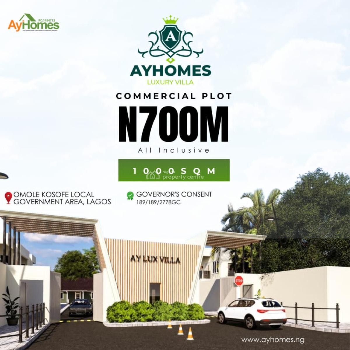 Luxury Buy and Build Land with Governors Consent in a High Brow Neighbourhood, Ay Homes Luxury Villa , Ikeja City Mall Axis, Omole Phase 1, Ikeja, Lagos, Commercial Land for Sale