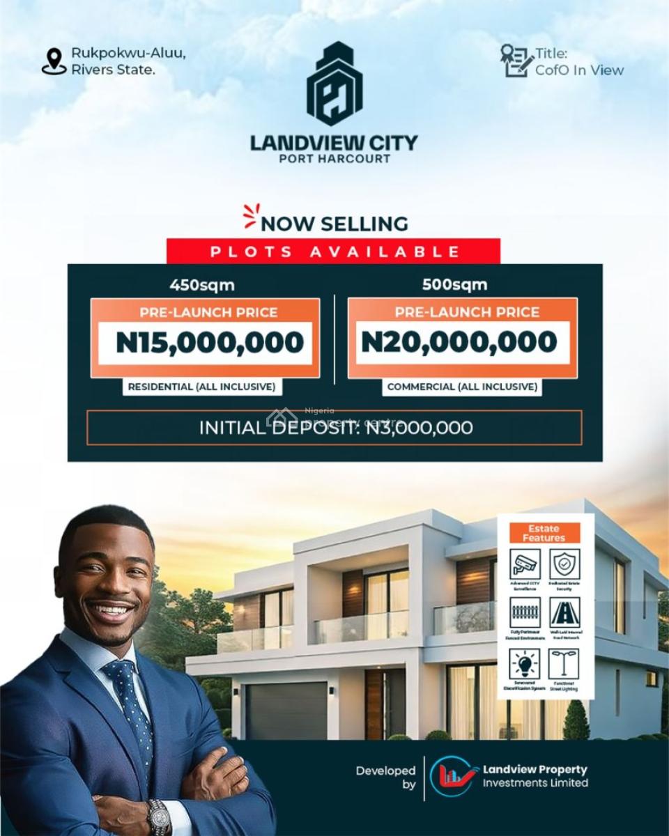 Premium Land in a Strategic Location with Good Title, Landview City Estate Aluu, Rukpokwu, Port Harcourt, Rivers, Mixed-use Land for Sale
