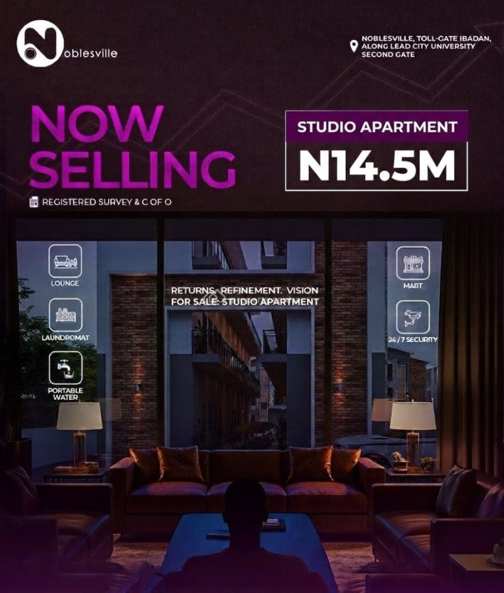 Luxury Studio Apartment in a Modern Estate, Noblesville Estate, Lagos-ibadan Expressway (by Lead City University), Lekki, Lagos, Block of Flats for Sale