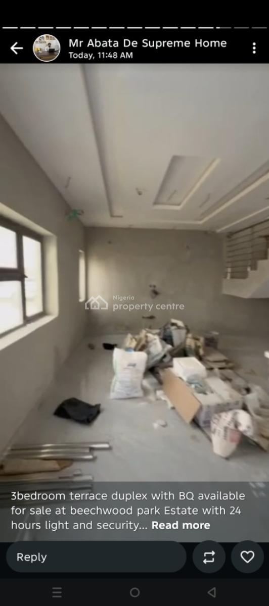 Semi Finished 3 Bedroom Corner Piece Terrace Duplex with Boyz Quarter, Beechwood Park Estate Lakowe Golf, Lakowe, Ibeju Lekki, Lagos, Terraced Duplex for Sale