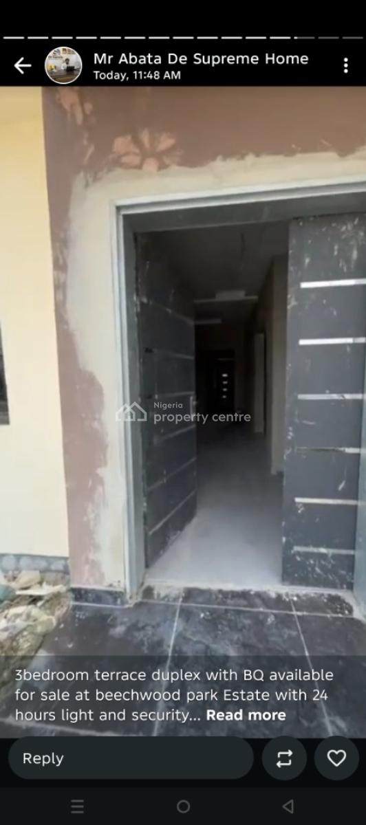 Semi Finished 3 Bedroom Corner Piece Terrace Duplex with Boyz Quarter, Beechwood Park Estate Lakowe Golf, Lakowe, Ibeju Lekki, Lagos, Terraced Duplex for Sale