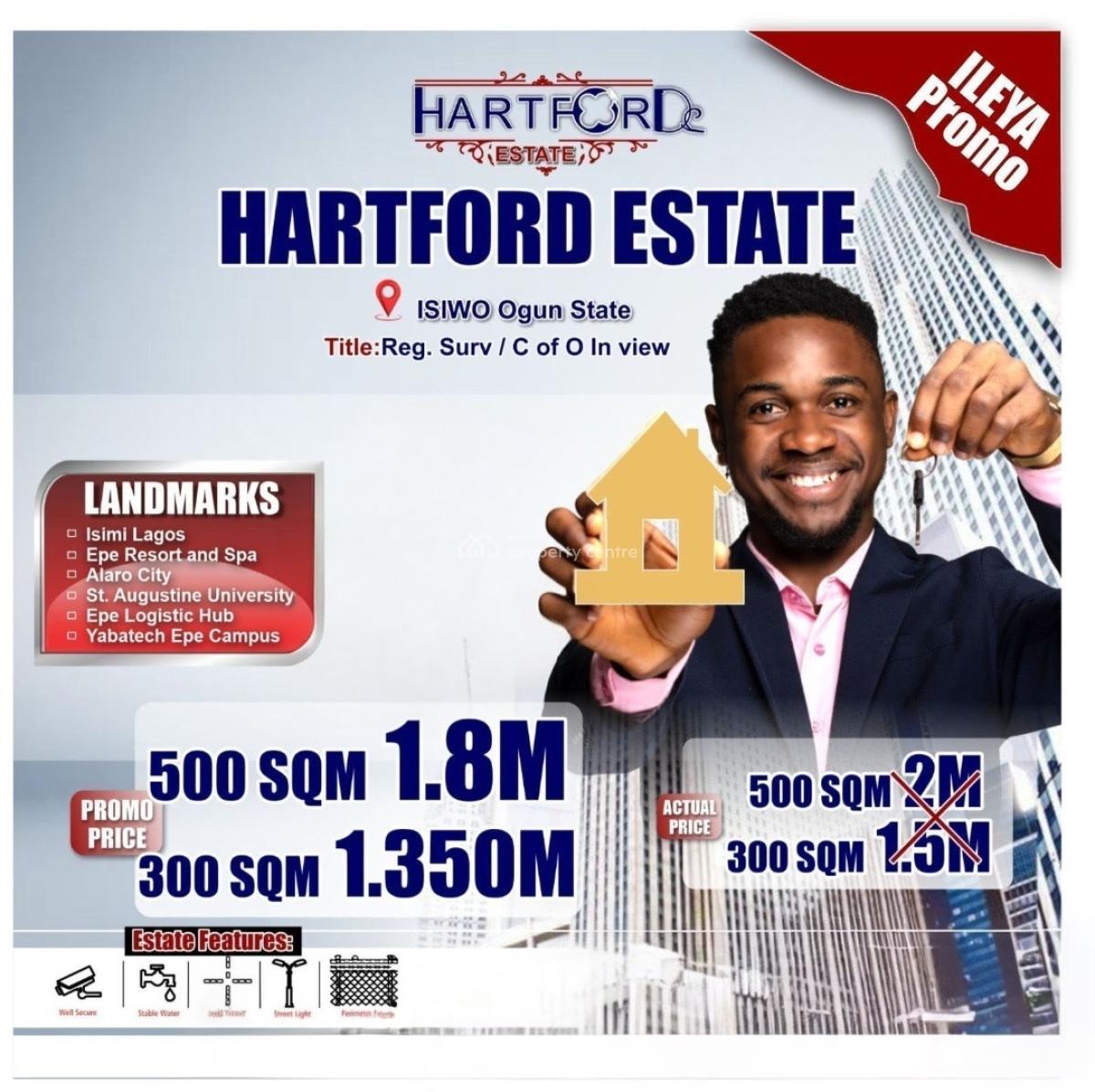Residential Plots of Land in a Serene and Well-secured Estate, Hartford Estate / Isiwo, Ijebu East, Ogun, Residential Land for Sale