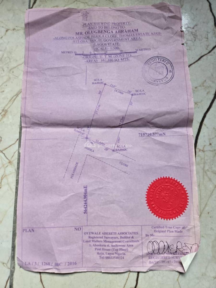 681sqm of Land, Ajah, Lagos, Land for Sale