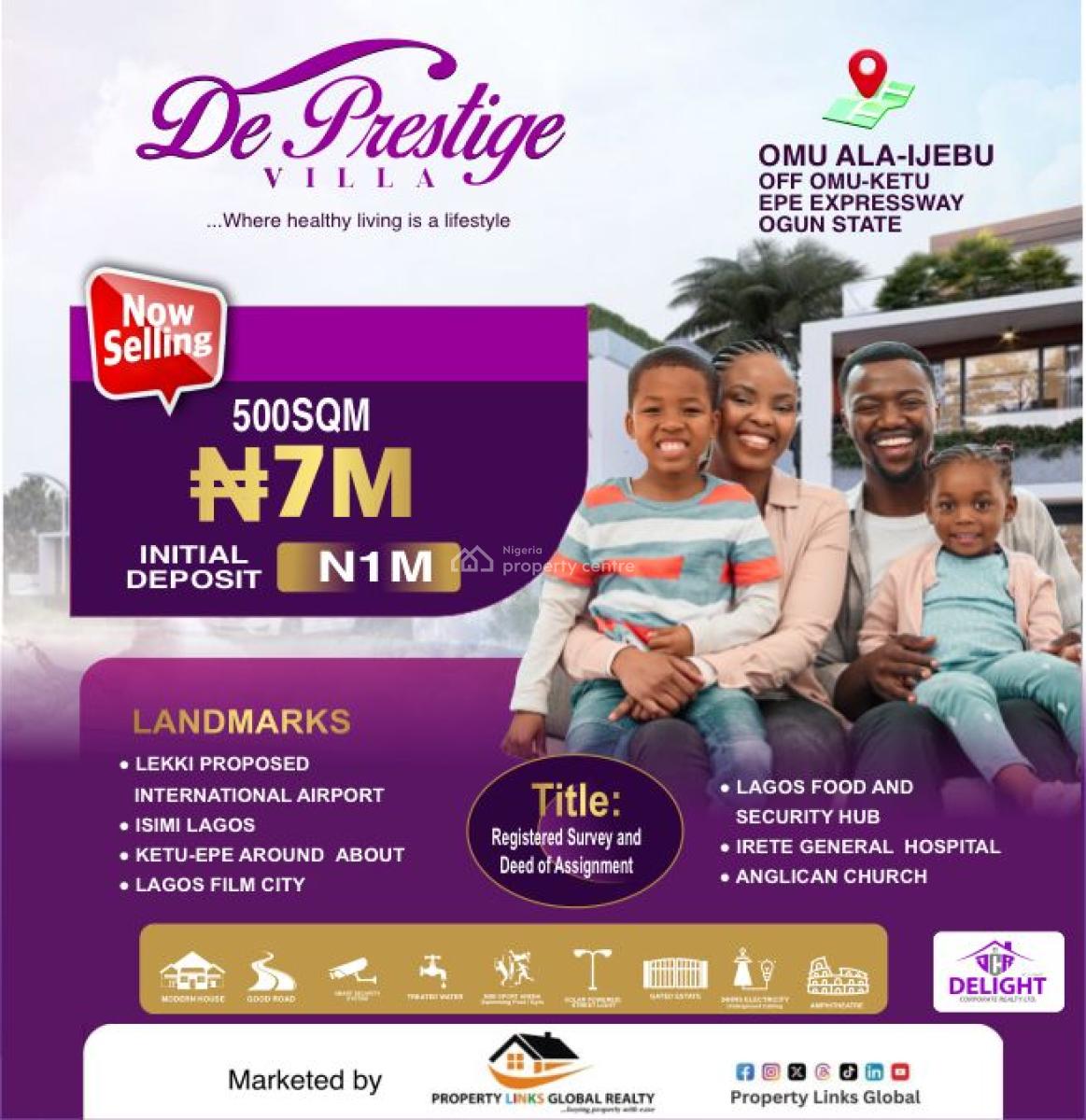 Premium Land in a Strategic Location with Good Title, De Prestige Villa Off Omu Ketu Epe Expressway Omu Ala, Ijebu Ode, Ogun, Residential Land for Sale