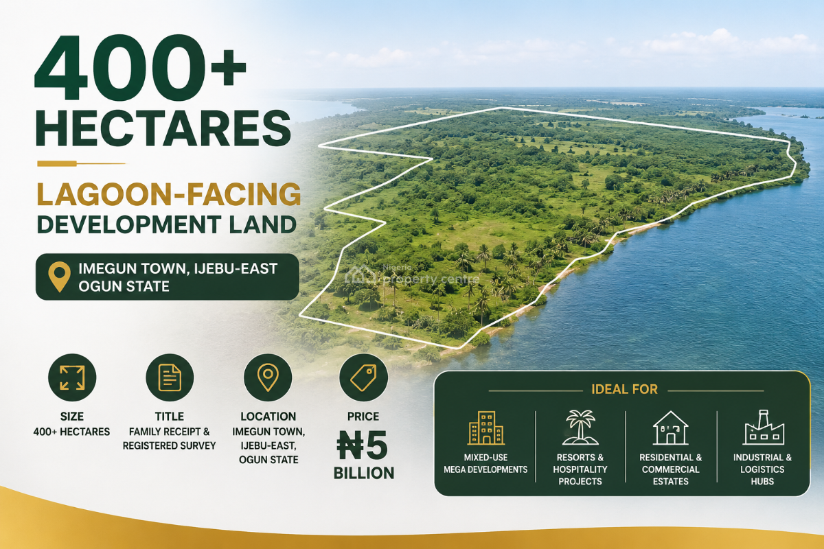 400+ Hectares Prime Lagoon-facing Development Land, Imegun Town, Ijebu East, Ogun, Mixed-use Land for Sale
