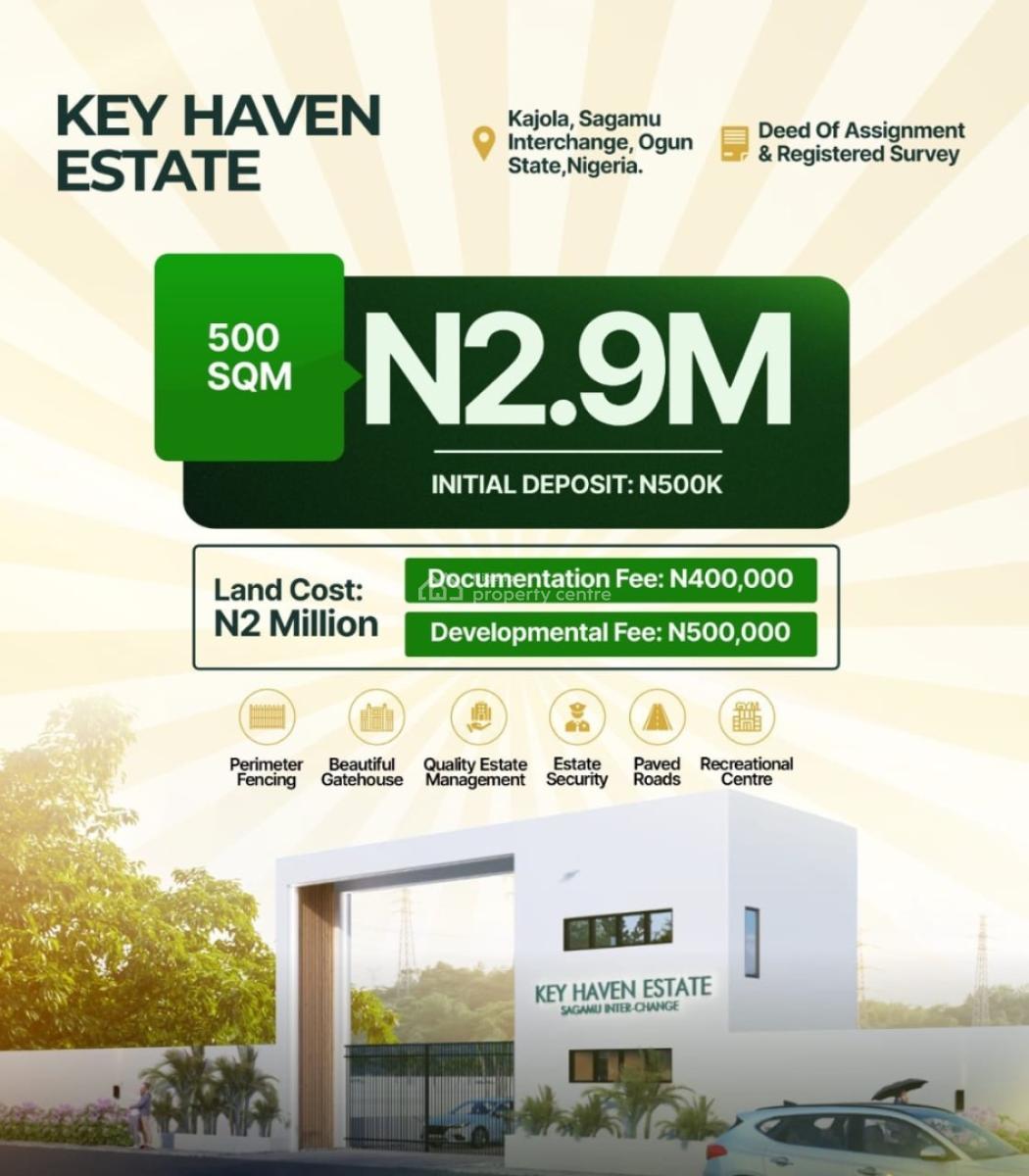 Affordable Land for Development  Kajola Sagamu, Key Haven Estate Kajola, Sagamu, Ogun, Residential Land for Sale