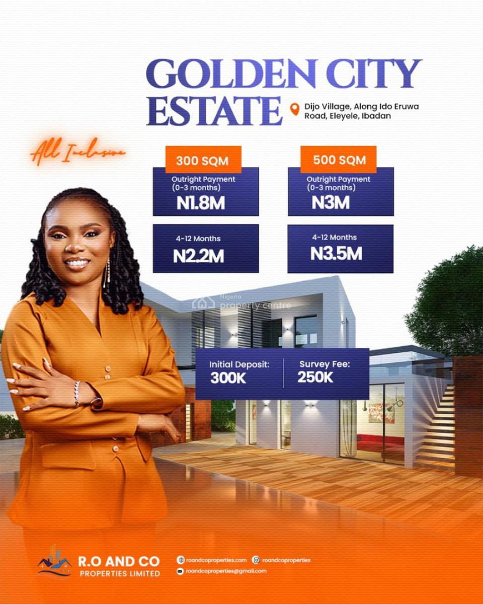 Affordable Premium Land in a Strategic Location with Good Title, Golden City Estate Dijo Village ,eruwa Road, Eleyele, Ibadan, Oyo, Residential Land for Sale