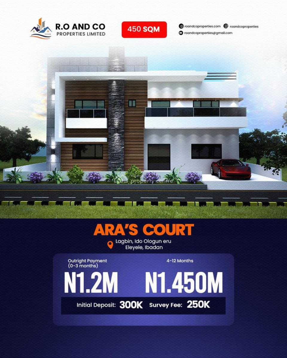 Affordable Premium Land in a Strategic Location with Good Landmark, Aras Court Lagbin Ido Ologun Eru Close to Foodco, Eleyele, Ibadan, Oyo, Residential Land for Sale