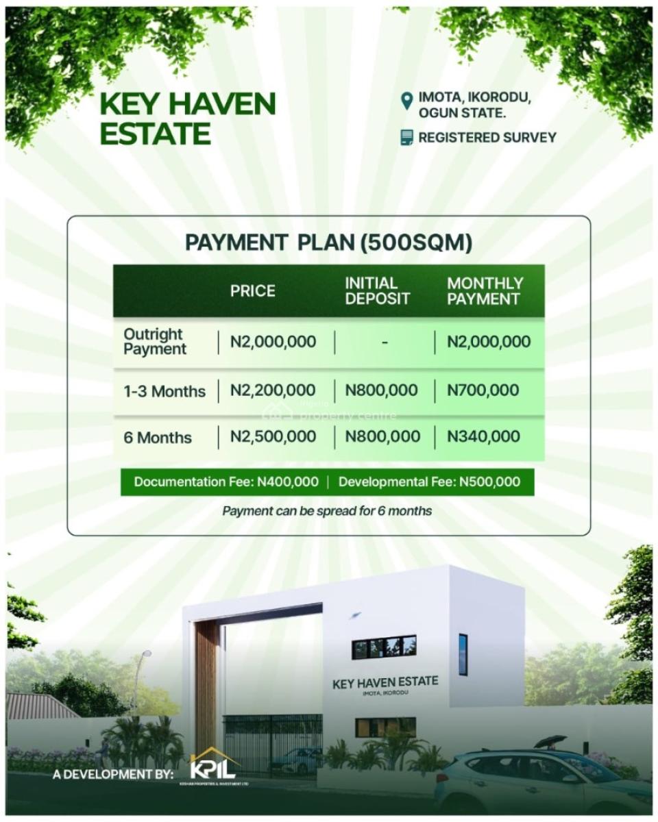 Fast Growing Area Land  Imota Ikorodu, Key Haven Estate, Imota, Ikorodu, Lagos, Residential Land for Sale