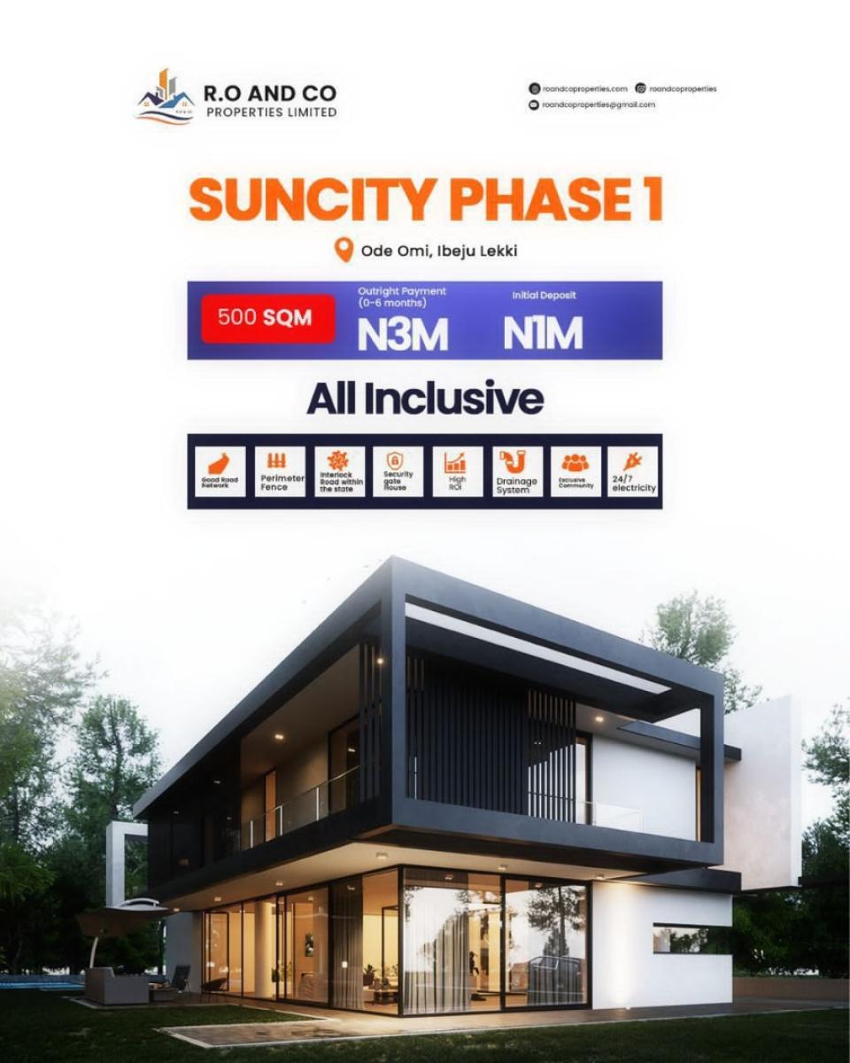 Affordable Land with Good Title in a Prime Neighborhood, Sun City Estate Phase 1 Close to Dangote Refinery, Ode Omi, Ibeju Lekki, Lagos, Residential Land for Sale