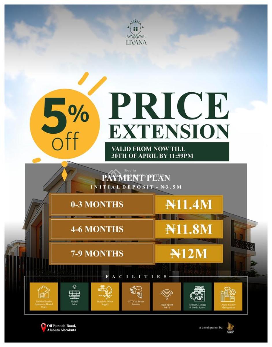 Livana Residence, Federal University of Agriculture, Alabata, Directly Opposite Funaab, Federal University of Agriculture, Abeokuta North, Ogun, Flat / Apartment for Sale