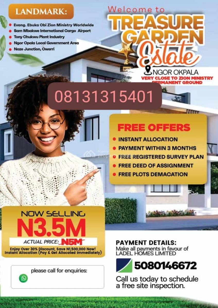 Plots of Affordable Buy and Build Land in Ngor Okpala, Obike, 10mins Minutes From Zion Ministry, Ngor Okpala, Imo, Mixed-use Land for Sale