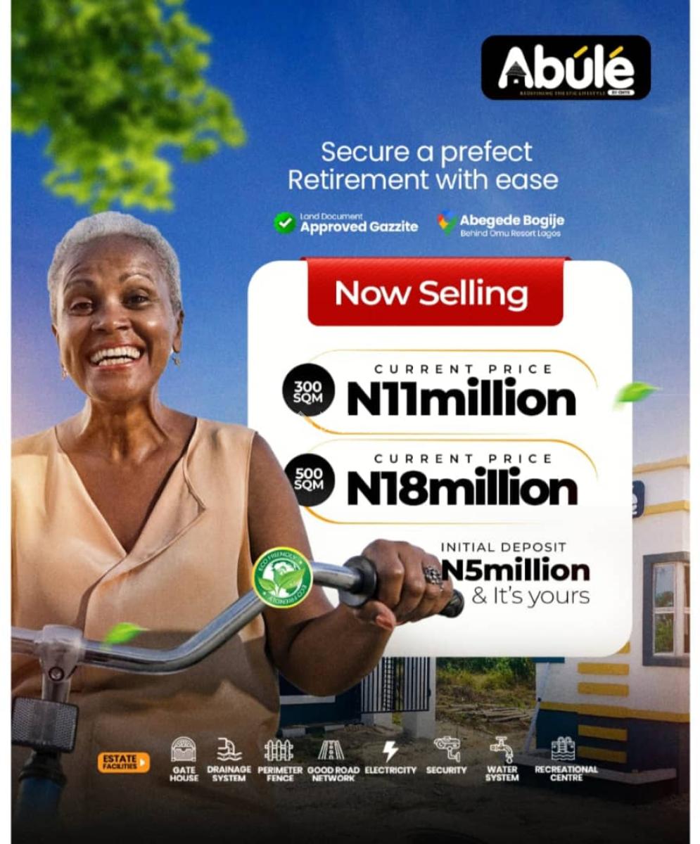 Luxury Land with Government Approved Gazette, Abule Estate Abegede Badore Road Beside Omu Resort, Bogije, Ibeju Lekki, Lagos, Residential Land for Sale