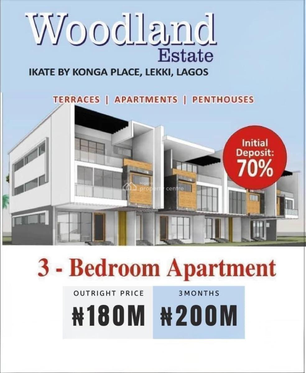 Luxury 3 Bedroom Apartment in an Exclusive Estate, Woodland Estate / By Konga Place, Ikate Elegushi, Lekki, Lagos, Block of Flats for Sale