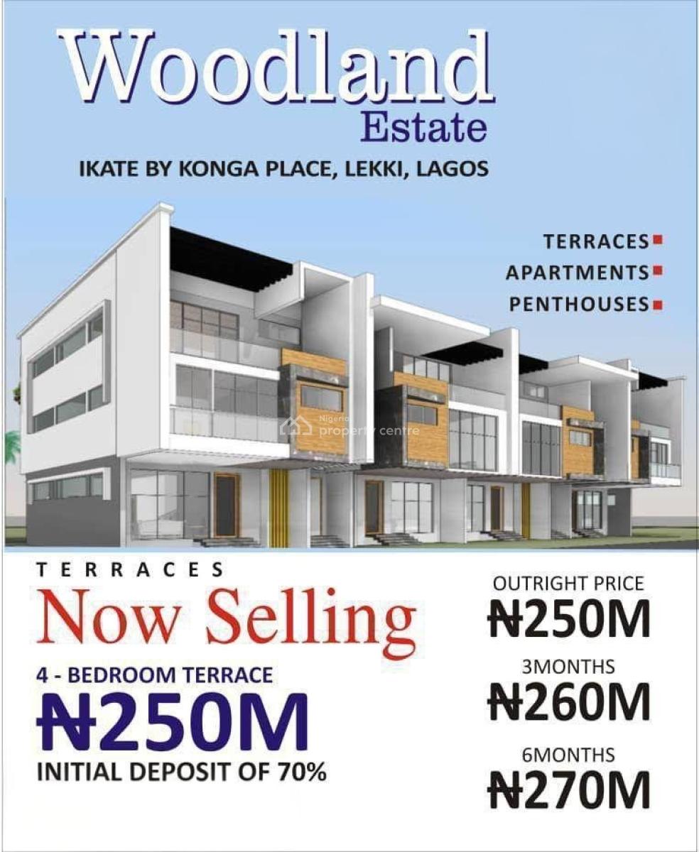 Luxury 4 Bedroom Terrace in an Exclusive Estate, Woodland Estate / By Konga Place, Ikate, Lekki, Lagos, Terraced Duplex for Sale