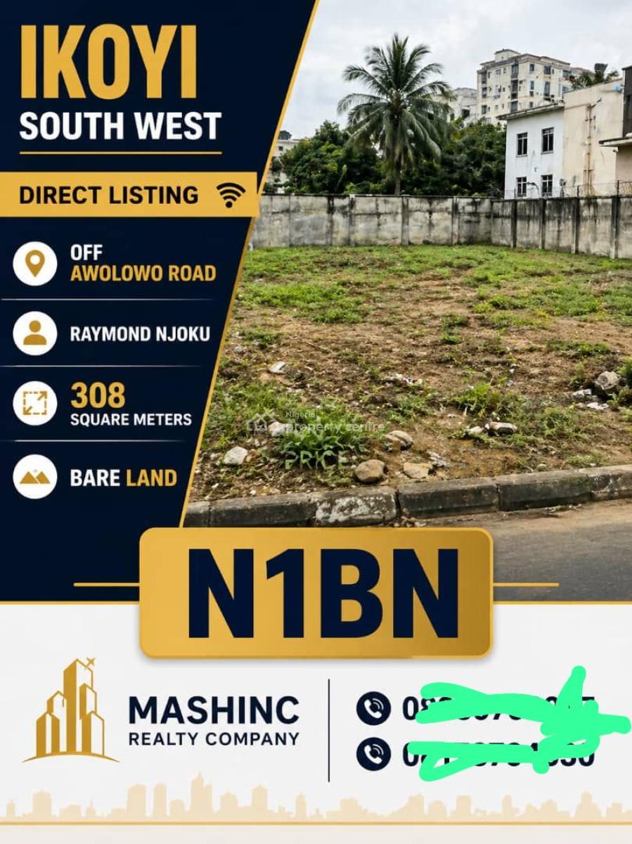 308 Square Meters of Land, Ikoyi, Lagos, Mixed-use Land for Sale