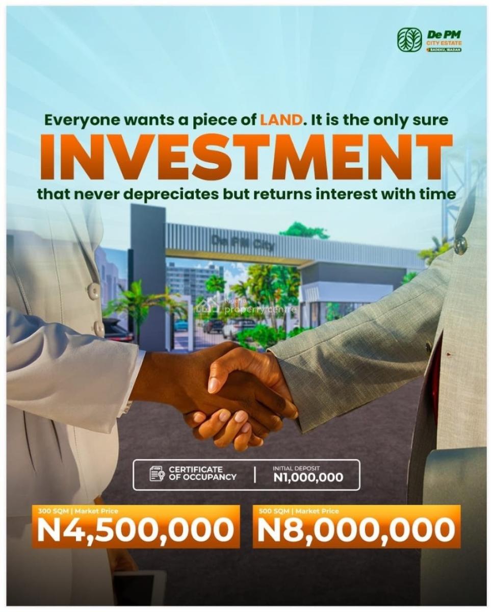 Plots of Land in a Luxurious and Serene Estate, De Pm City Estate, Badeku, Ibadan, Oyo, Residential Land for Sale