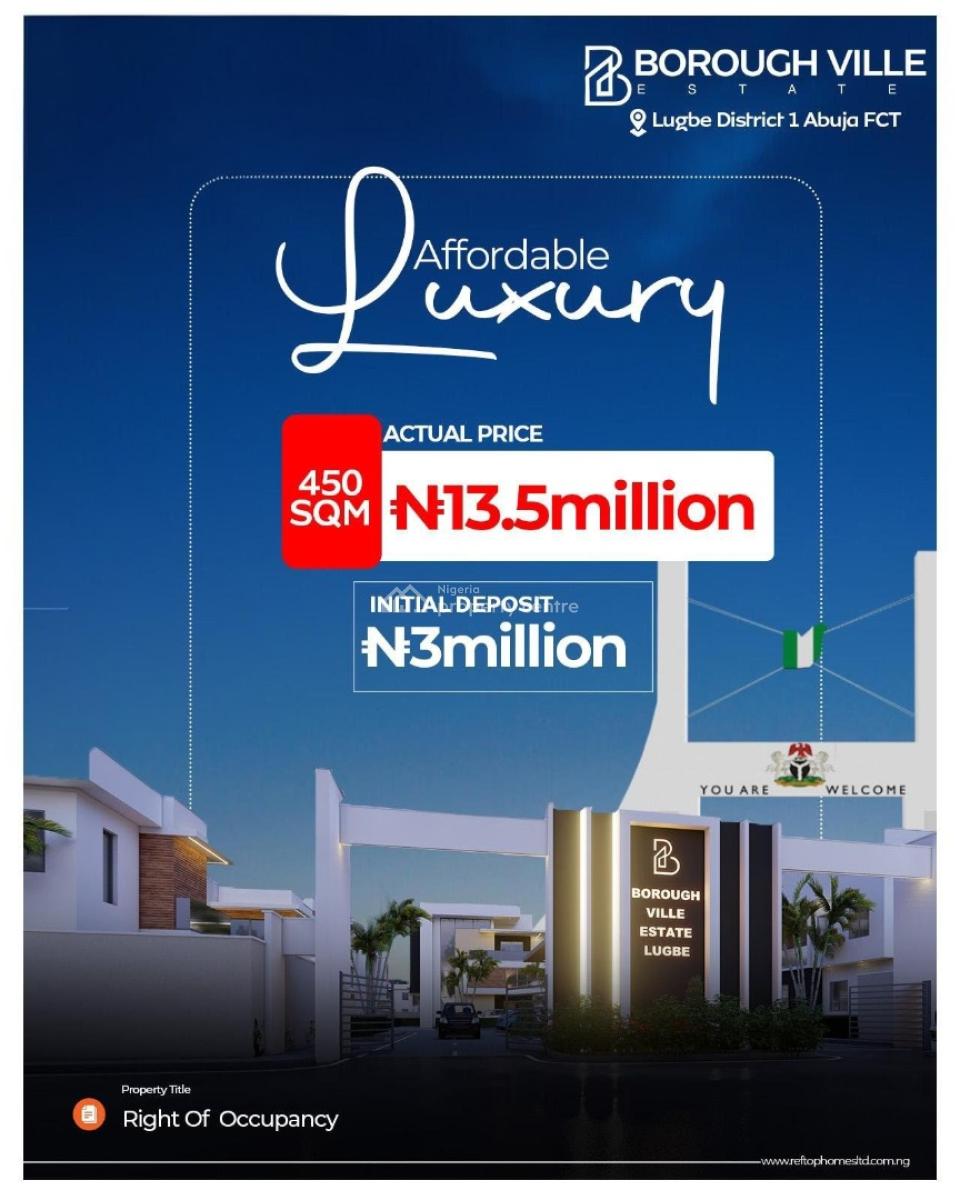 Affordable Plots of Land in a Fast-growing Estate (three Sizes), Borough Ville Estate, Lugbe District, Abuja, Residential Land for Sale
