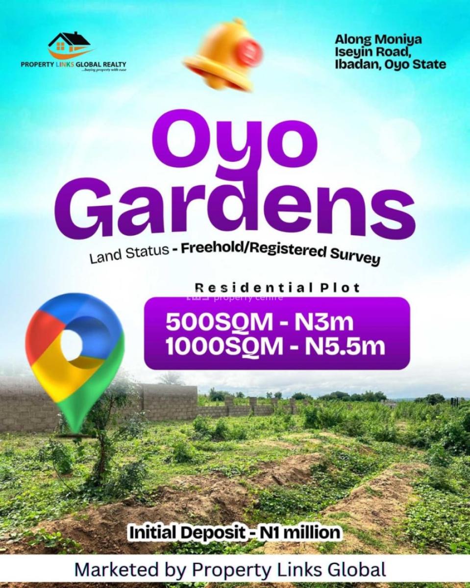 Affordable Land in a Strategic Location with Good Topography, Oyo Garden,moniya Iseyin Road, Ibadan, Oyo, Residential Land for Sale