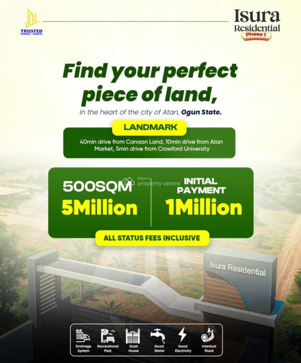 Premium Land in a Strategic Location with Good Topography, Isura Residential Estate Phase 1 Close to Crawford University, Atan Ota, Ado-odo/ota, Ogun, Residential Land for Sale