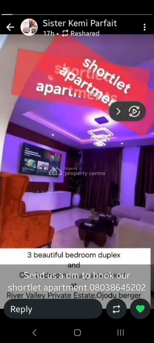 Luxurious Furnished Apartments, River Valley Estate, Ojodu, Lagos, Flat / Apartment Short Let