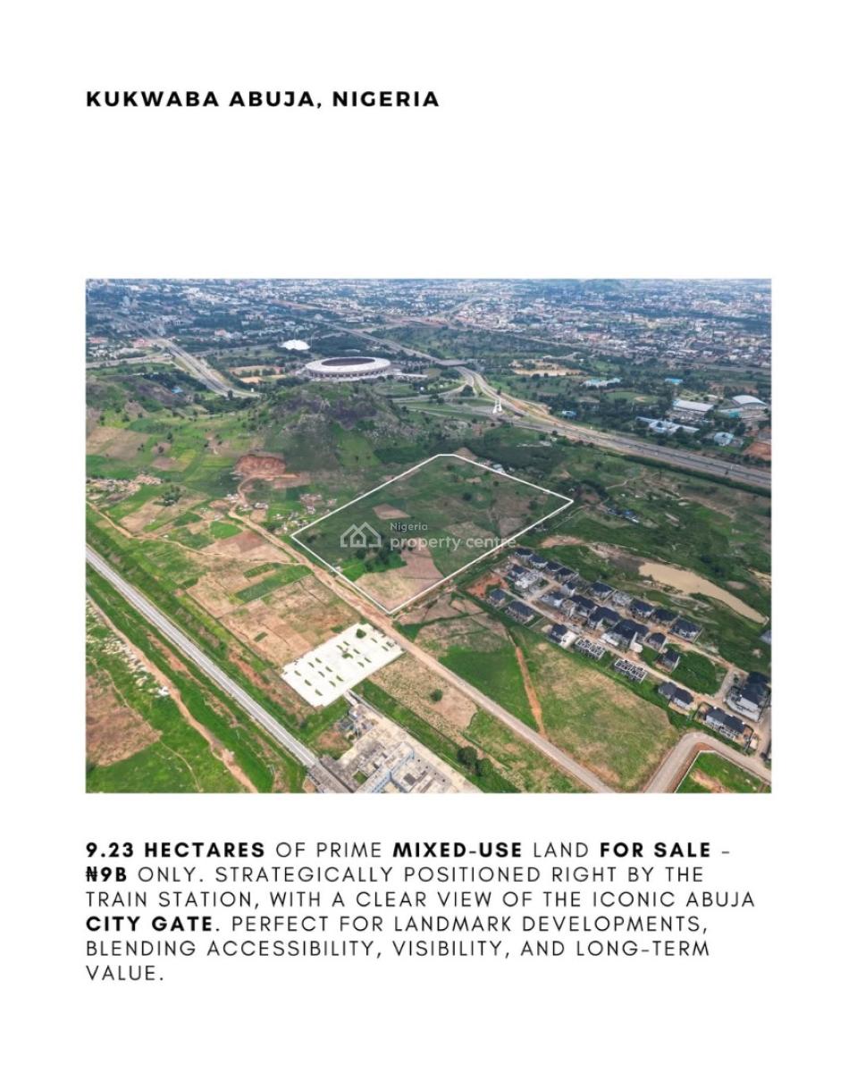 9.23 Hectares of Prime Mixed-use Land, Kukwaba, Abuja, Mixed-use Land for Sale