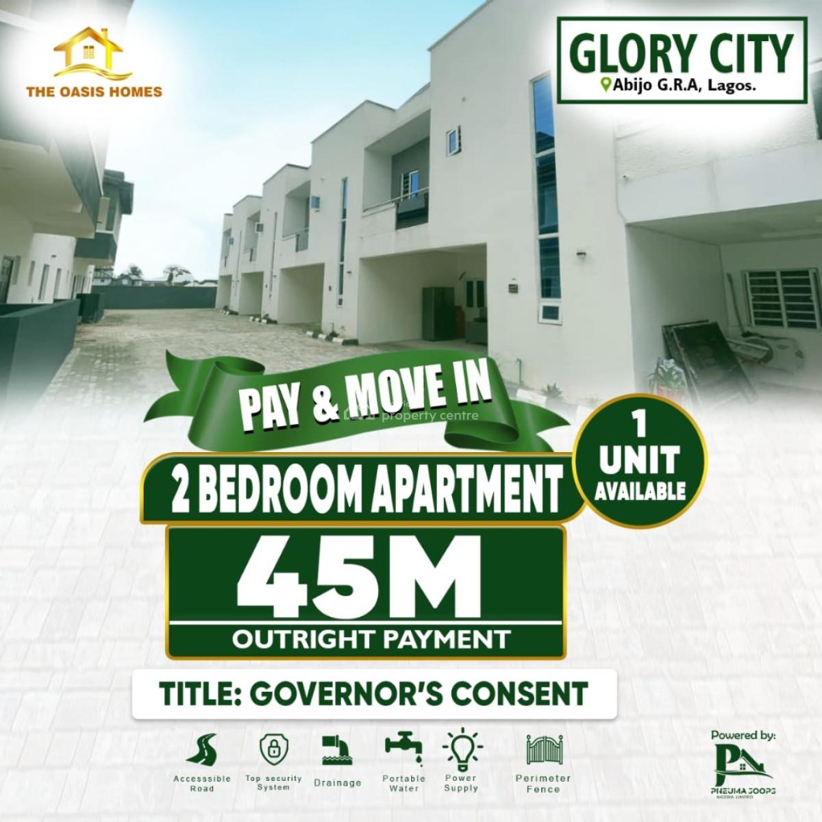 House with Governors Consent, Glorycity Estate ,gra Lekki Epe Expressway, Abijo, Lekki, Lagos, Block of Flats for Sale