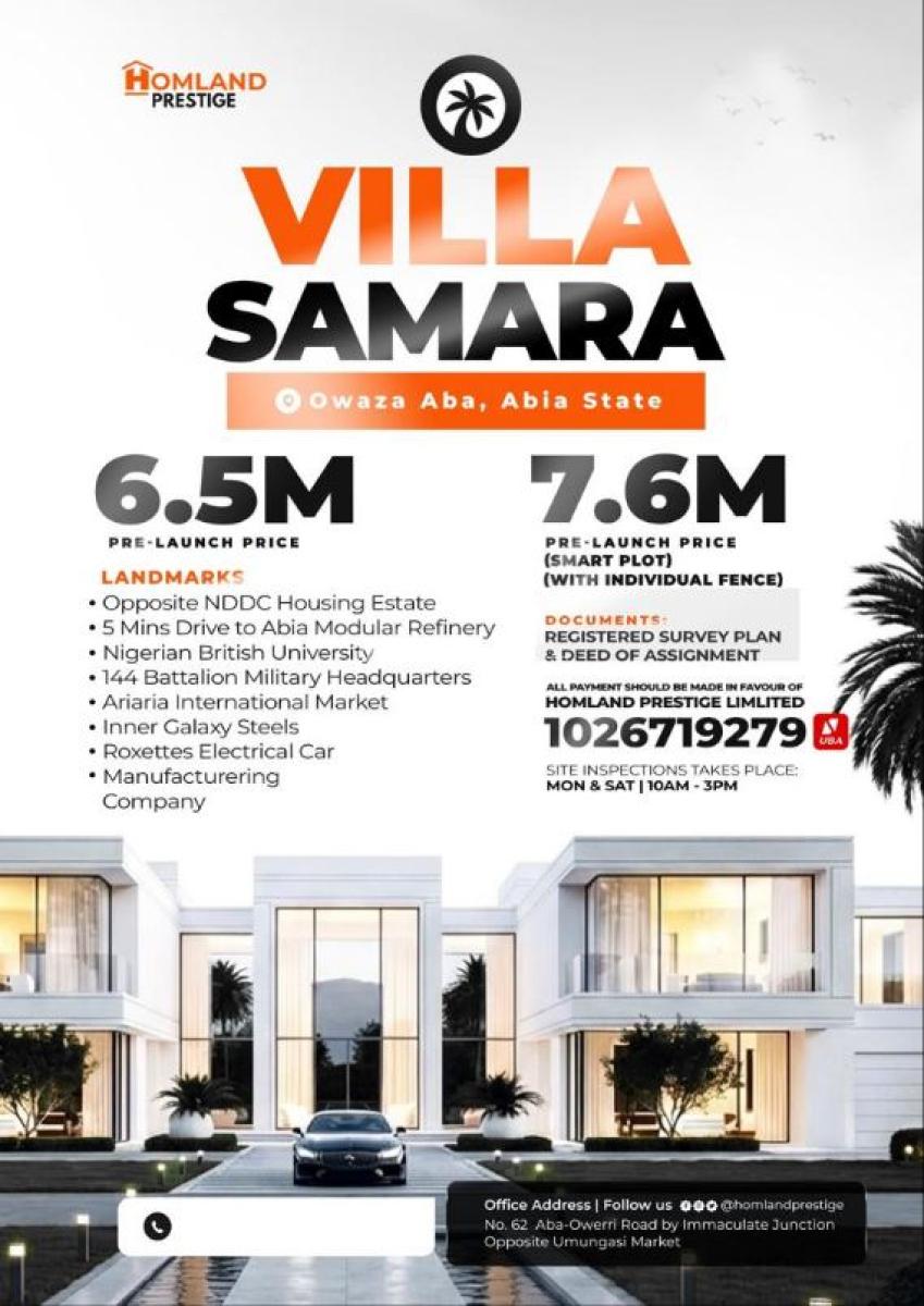 Genuine 500sqm Dry Land with C of O, Estate Along Aba - Port Harcourt Expressway, Near Villa Samara Estate, Aba, Abia, Residential Land for Sale