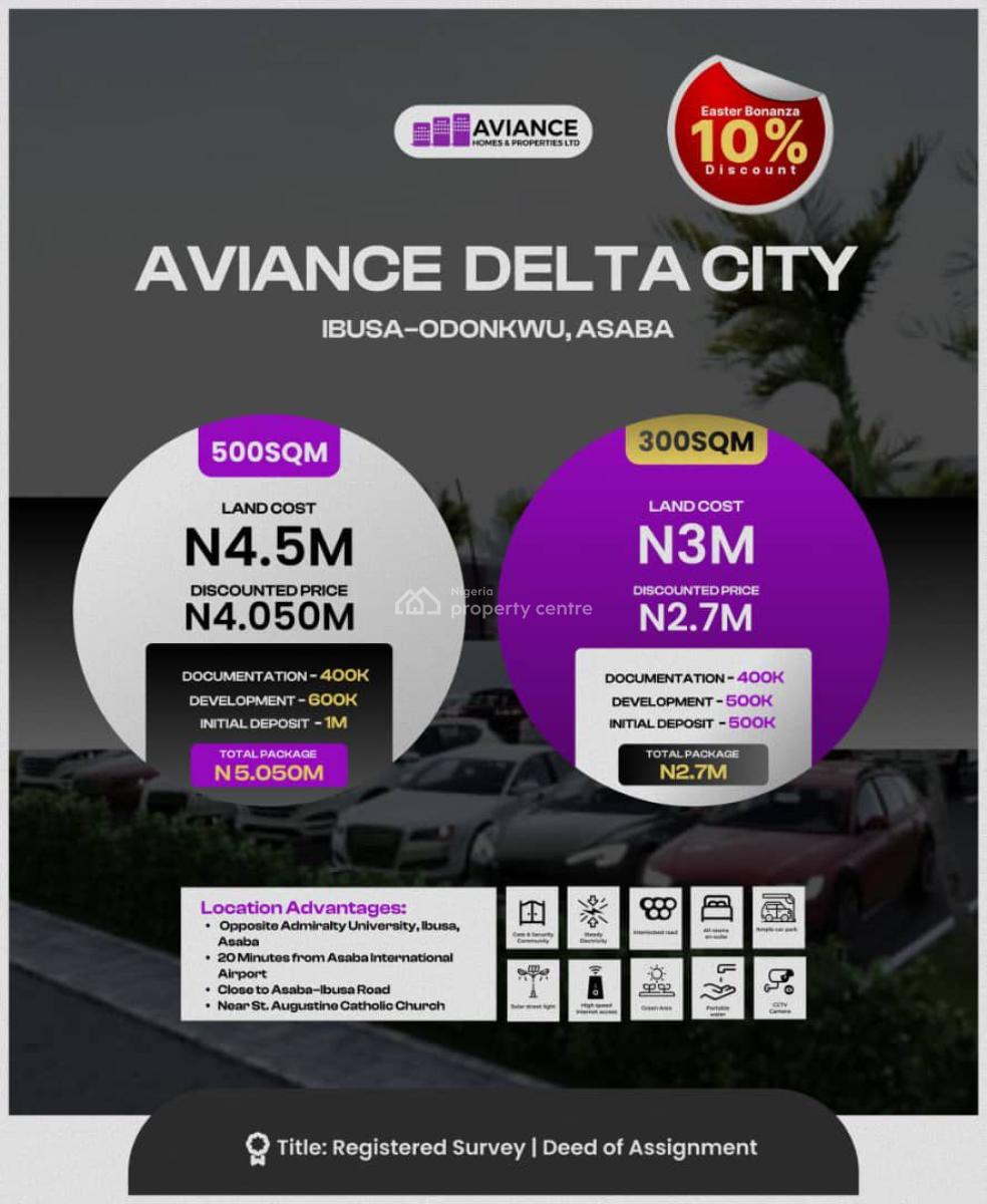 Affordable Land in a Strategic Location with Good Title, Avinace Delta City Ibusa Odonkwu Close to Asaba Intl Airport, Asaba, Delta, Residential Land for Sale