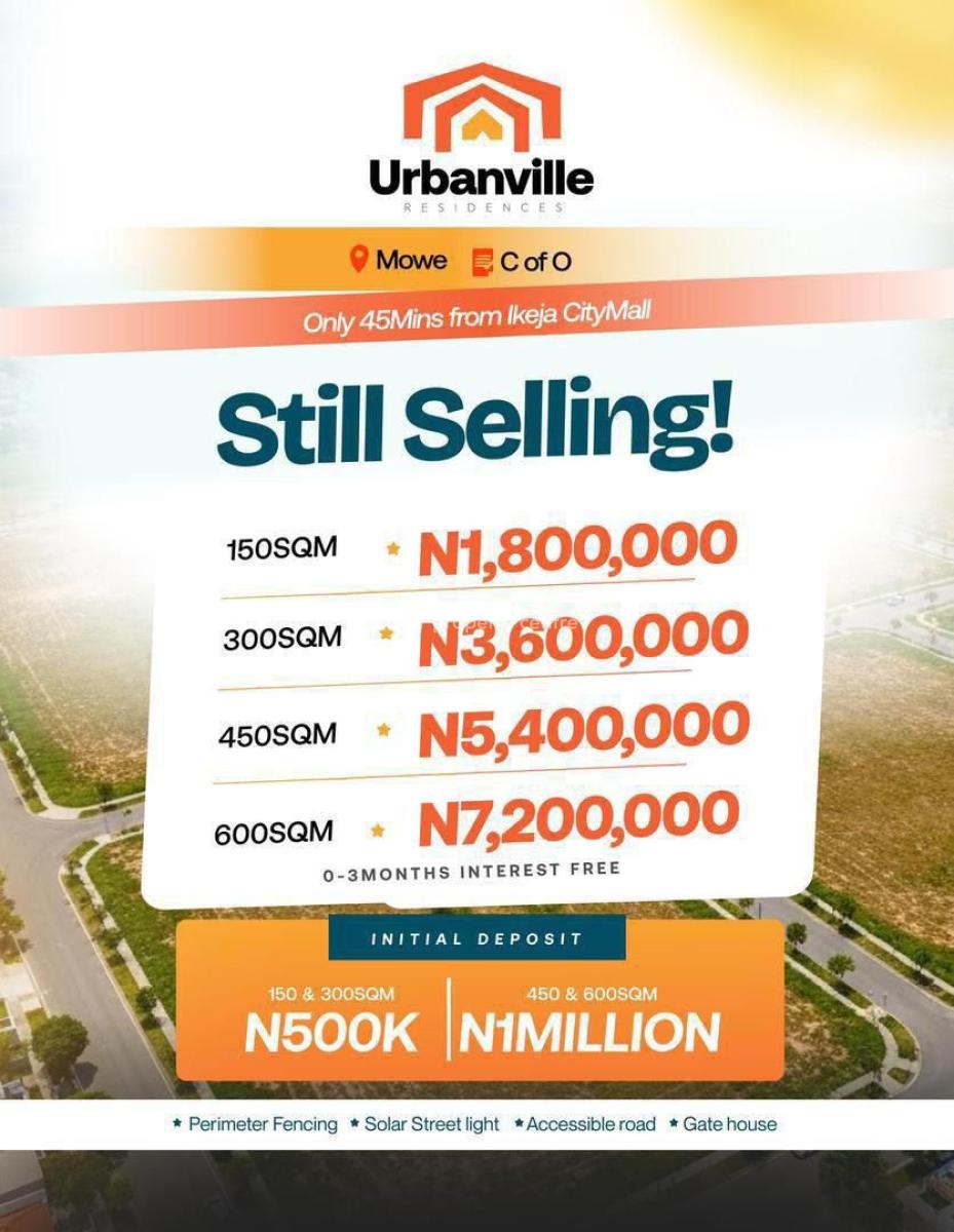 Affordable Land with C of O, Owode, Mowe Ofada, Ogun, Residential Land for Sale