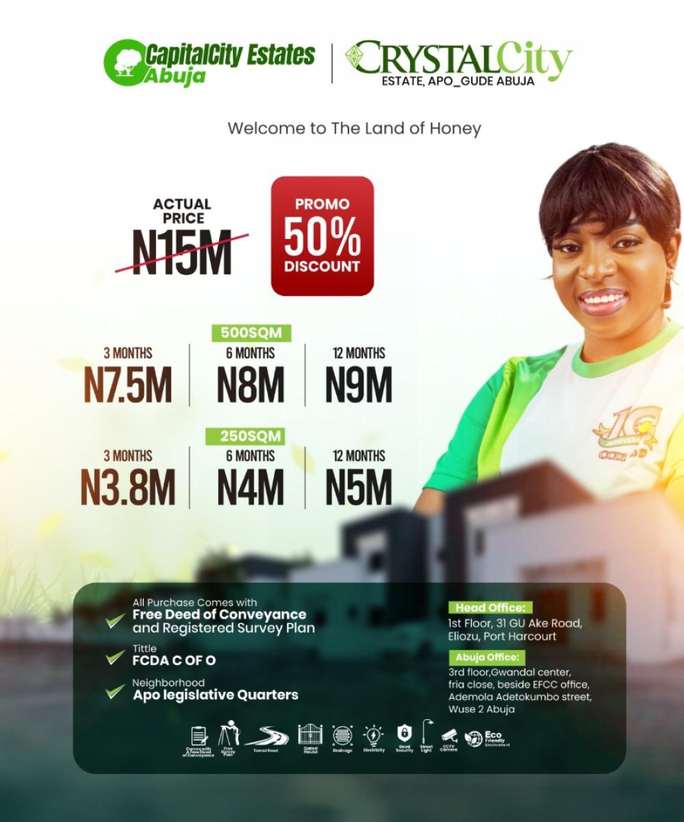 Govt Approved Estate Strategically Located, Crystal City  Estate Apo_gude, Apo, Abuja, Mixed-use Land for Sale