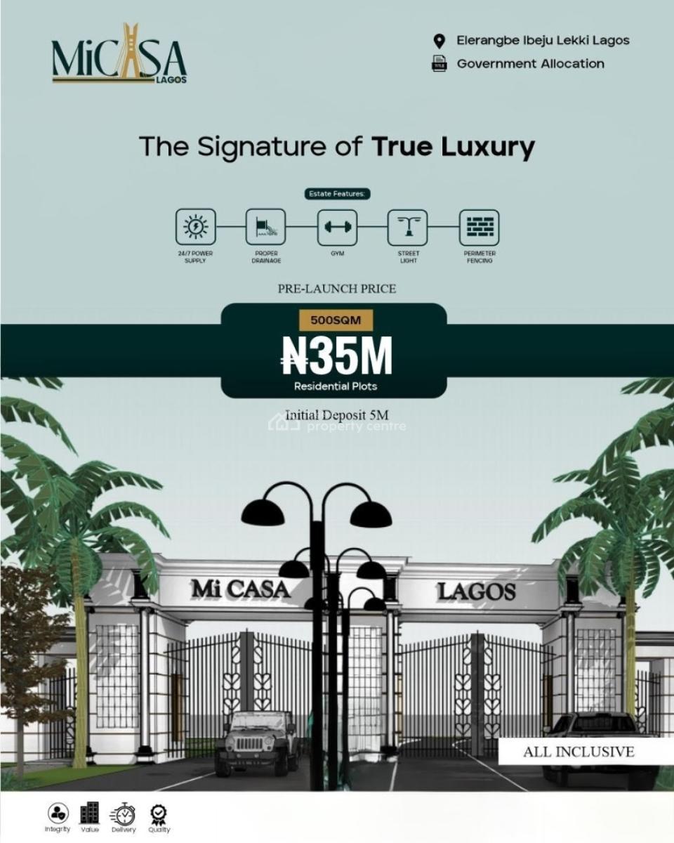 Residential and Commercial Plots of Land, Mi Casa Lagos Estate, Eleranigbe, Ibeju Lekki, Lagos, Mixed-use Land for Sale