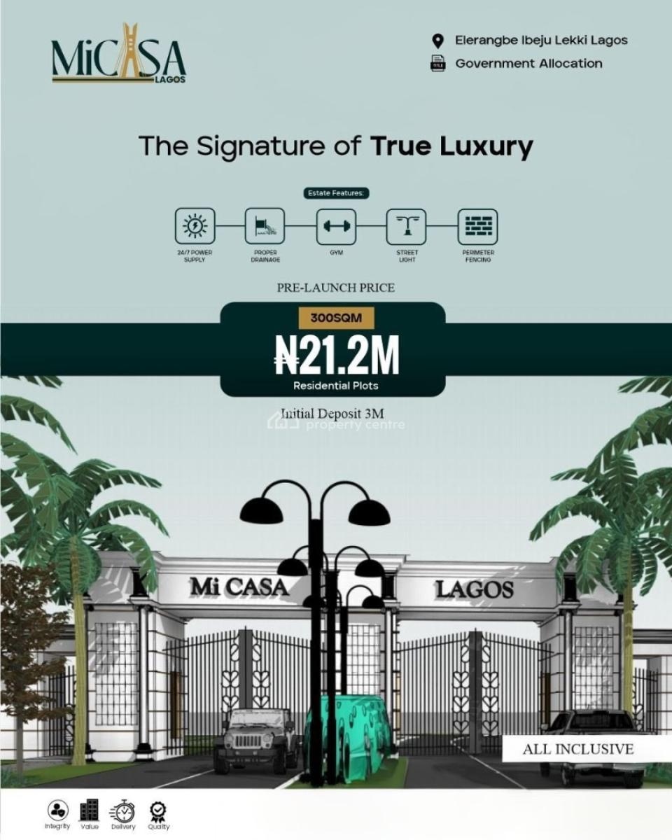Residential and Commercial Plots of Land, Mi Casa Lagos Estate, Eleranigbe, Ibeju Lekki, Lagos, Mixed-use Land for Sale