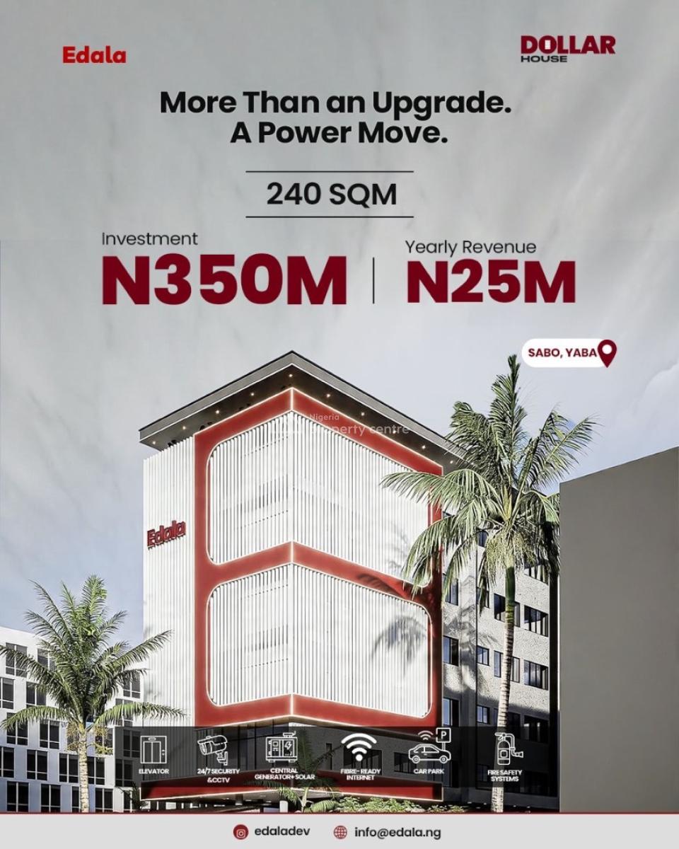 Dollar House a Strategic Commercial Development, Exquisitely Designed Home Plus Central Power System in a Secured Area, Sabo, Yaba, Lagos, Office Space for Sale