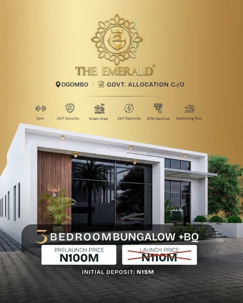 Luxury 3 Bedroom Fully Detached Bungalow with Excellent Facilities, The Emerald Estate / Ogombo, Lekki, Lagos, Ogombo, Ajah, Lagos, Detached Bungalow for Sale